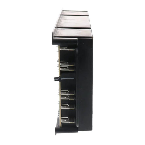 Side view of Range Oven Control Board Replacement For W11122543 And Related Part Numbers, black with plug-in connectors