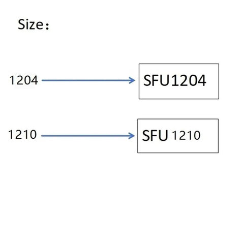 High Performance 200mm C7 Ball Screw With Precision Ball Nut For CNC Instruments SFU1210/1204 size chart image.