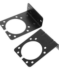 Two Pack Pin Trailer Wiring Harness Mounting Brackets in Black Iron for Versatile Towing Setups Easy Mount Stable Power Transmission Heavy Duty Trailer Wiring Support for a Wide Range of Models, black iron brackets