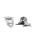 2 Inch PU Transparent Crystal Casters With Brakes For Cabinets And Furniture Stem Mount Universal Multi Specification Fit Pack Of 4 Heavy Duty Swivel Casters