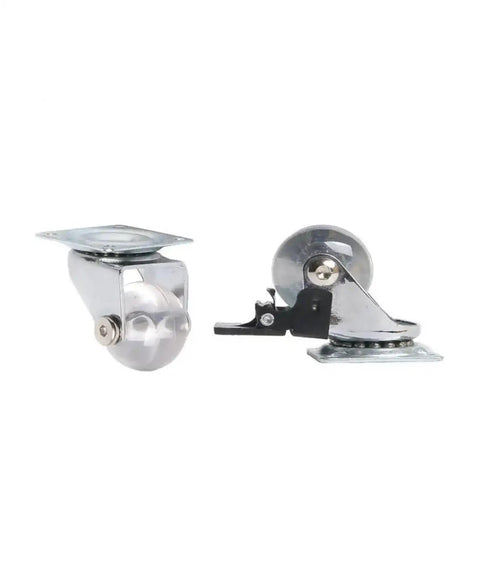 2 Inch PU Transparent Crystal Casters With Brakes For Cabinets And Furniture Stem Mount Universal Multi Specification Fit Pack Of 4 Heavy Duty Swivel Casters