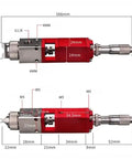Pro Grade Precision Pneumatic Spray Valve With Micrometer Knob for Industrial Paint Glue Dispensing, showing dimensions and design details.