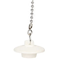 Heavy Hitter 2 Pack Rubber Tub Stopper With Smooth Pull Chain Fits 1 To 1 3 8 Inch Drains, white rubber plug with chain for sinks and tubs.