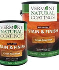 Heavy Duty All In One Penetrating Wood Stain And Finish With Patent Polywhey Tech For Legit Vibrant Creek Road Oak Finish No Sweat Soap Cleanup Durable Water Based Formula Interior Exterior Safe Case Of Four Gallons - two cans displayed.