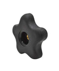 Black 1/4 20 Thread 5 Star Thru Design Knob for tool-free adjustments in woodshop projects.