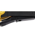 Close-up of 20V Max XR Brushless Biscuit Joiner Tool Only with Dual Rack and Pinion Fence for precise adjustments.