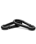 Heavy Duty Bushcraft Carabiner Snap Hooks In Black Finish, 90kg 200lb Load, 5cm Quick Connect Gate