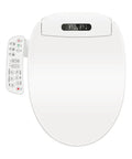 Real Deal Smart Toilet Seat Cover With Automatic Warm Wash And Self Cleaning Bidet Lid, top view of white bidet seat with control panel.