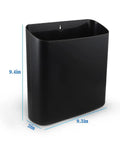 Magnetic Laundry Storage Bin With Large Lint Holder For Laundry Room Space Saving Trash Container That Hangs On Washer Dryer Or Wall Mount Durable Plastic Lint And Pet Hair Collector Black Finish, shown with dimensions 9.3x3x9.4 inches.