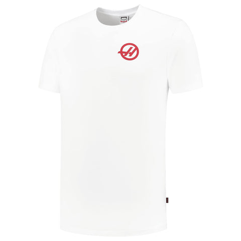 Haas F1 Racing T Shirt With Small Logo White 3XL Official Fan Gear For Motorsport Enthusiasts Comfortable Cotton Tee Short Sleeve