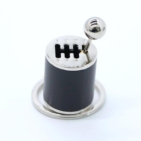 Six Speed Manual Transmission Gear Shift Keychain With Realistic Moving Gears And Clickable Shifter Durable Black Metal Car Accessory