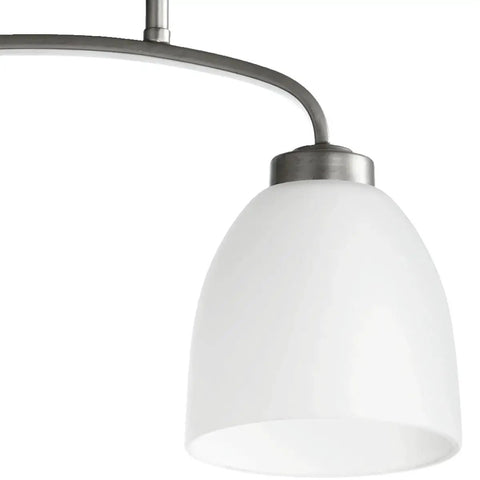 Two Light Bathroom Flush Mount From Reyes Collection In Classic Nickel Finish, Sleek Modern Contemporary Ceiling Light Fixture, Damp Rated, LED Compatible, 16.25 Inch Length, 5.25 Inch Width, Ideal For Bathrooms And Hallways
