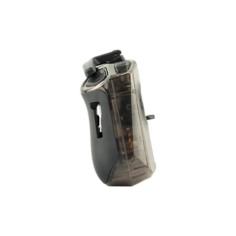 Side view of Pocket Hall Gimbal Transmitter Remote Control Ultra Portable Gear With Built In LED Light Foldable Antenna Mode 2 ELRS Charcoal Edition