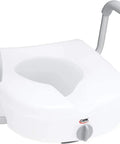 Raised Toilet Seat With Handles Five Inch Riser With Arms For Seniors Safe Stable Comfort Up To 300 Lb Capacity E Z Lock Base