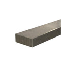 Close-up view of 3/4 inch by 1-3/4 inch by 72 inch 1018 steel flat bar cold finished for weldable DIY projects and metalworking.