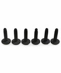 Badass Hella Tough M6 T40 Torx Body Panel Screws for Polaris RZR, six black screws with flat heads for secure installation.