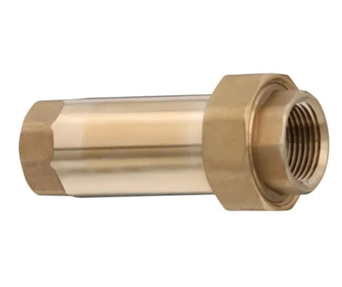 Brass lead-free MPT dual check valve, 3/4-inch, one-piece side view