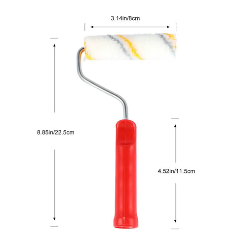 Hassle Free Mini Wall Paint Roller With Dense Wool Cover For Seamless Door And Baseboard Trim Projects Quick Setup, 3.14in wide.