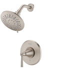 Saxton Shower Head And Valve Trim Kit With 1 Handle Brushed Nickel Finish 3 Function 1.8 GPM Full Massage Combo Modes Trim Only Valve Not Included