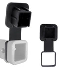 2 Inch Trailer Hitch Cover Rubber Dust Cap For 2x2 Receiver shown angled for Class 3 and 4 tow hitches, universal fit