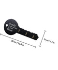 Old School Key Shaped Wall Mounted Coat Hooks Rack In Durable Black Oak Wood For Entryways And Closets Decorative Hanging Organizer That Brings Cool Retro Style And Keeps Your Gear Locked Down Tight No Tools Needed - Black key coat rack with family quote and 4 hooks.