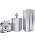 Ultra Slim Air Cylinder CQSB25 To 50D Series Thin Pneumatic Cylinder Pro Grade For Tight Spaces And Smooth Actuation One Color Finish Durable Aluminum Body Easy Mounting Compatible With Standard Fittings For Compact Machines, front view