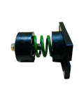 Tough As Nails Unhoused Steel Spring Mount Vibration Isolator Rated For 2755 Pounds With 1 Inch Deflection Built Like A Tank For Heavy Duty Machinery Pack Of Four Green Kits Ready To Roll side view of one steel spring isolate mount with green spring.