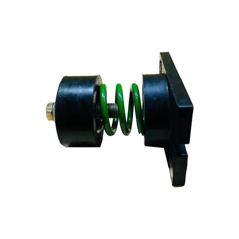 Tough As Nails Unhoused Steel Spring Mount Vibration Isolator Rated For 2755 Pounds With 1 Inch Deflection Built Like A Tank For Heavy Duty Machinery Pack Of Four Green Kits Ready To Roll side view of one steel spring isolate mount with green spring.