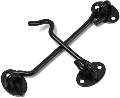 Built Tough 2 Pack Gate Hook Latches For Shed Doors Garden Gates And Cabinet Windows Rust Proof Stainless Steel Design with dark finish.