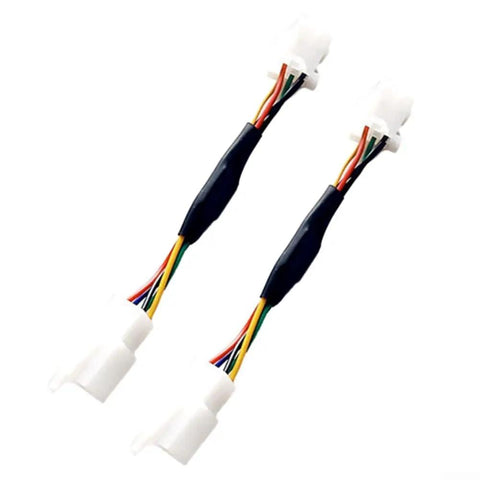Waterproof 5 Wire Electric Bike Hall Sensor Adapter With PCB Motor Controller For Ebike Throttle Sync, two connectors with colored wires.