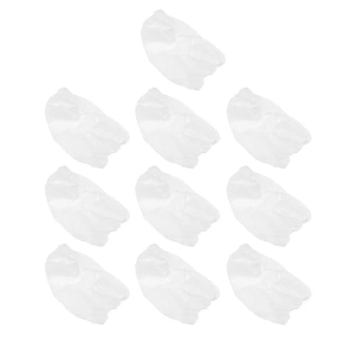 10 Pcs Disposable Nonwoven Bouffant Hair Caps With Straight Comfort Elastic Fit For Full Head And Face Shield White Protective Crew Hats.