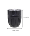 Heavy Duty Vanadium Steel Impact Wrench Socket Set With Chrome Coating Drill Adapter 14 To 22 Mm, close-up of black drill chuck.