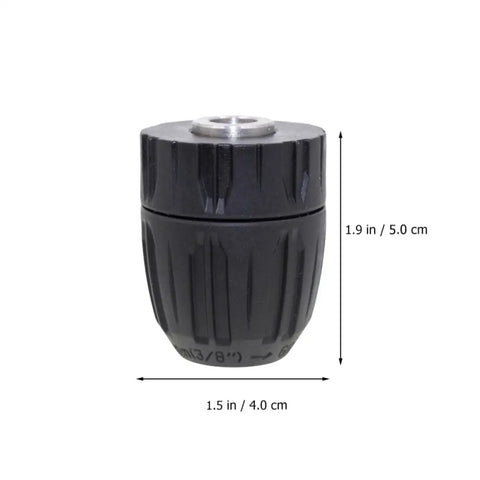 Heavy Duty Vanadium Steel Impact Wrench Socket Set With Chrome Coating Drill Adapter 14 To 22 Mm, close-up of black drill chuck.