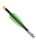 Pro Elite 400 Grain 20 Inch Carbon Crossbow Arrows Alpha Brite Nock 3 Pack with green fletching and Alpha Nock