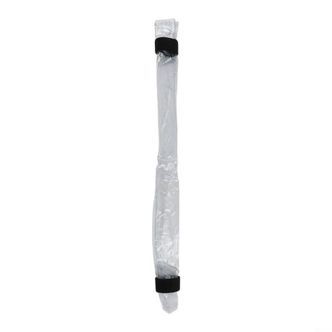 Heavy Duty EV Charging Rain Cover Keeps Your Gear Bone Dry Underneath Tough Umbrella Cloth Shields Car Charger And Power Strip From Snow Or Torrents Large Size Makes Charging Go Sweet Outside - Clear weather shield with black ties.