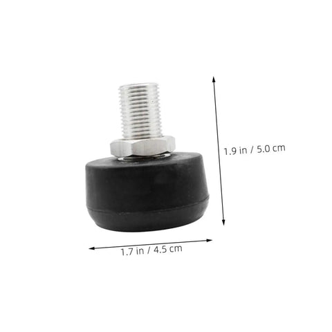2 Pcs Adjustable Rubber Toe Stops for Roller Skates, Round Shape, black rubber with metal bolt, 1.9 in height, 1.7 in width