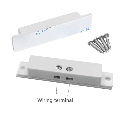 10 Sets Pack Of Wired Surface Mounted Alarm Magnetic Contacts For Doors And Windows With Double Sided Tape Reed Switch Sensors, screws