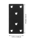 Black Stainless Steel Corner Brackets Set Of 10 With Protective Coating, 6 hole straight metal plate with dimensions