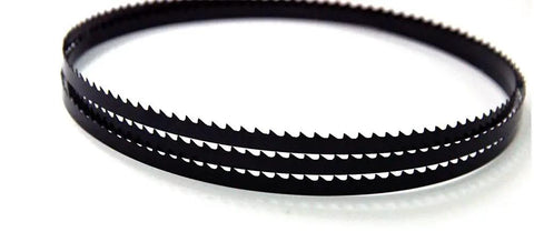 Heavy Duty Carbon Steel Bandsaw Blades 2 Pack 2215 mm Replacement Wood Cutting Tools Compatible With DW876 displayed on white background.