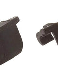 Heavy Duty Pair Of Black Nylon Hinge Angle Restriction Clips For Blumotion Cabinet Doors, showing durable black clips for door stability.