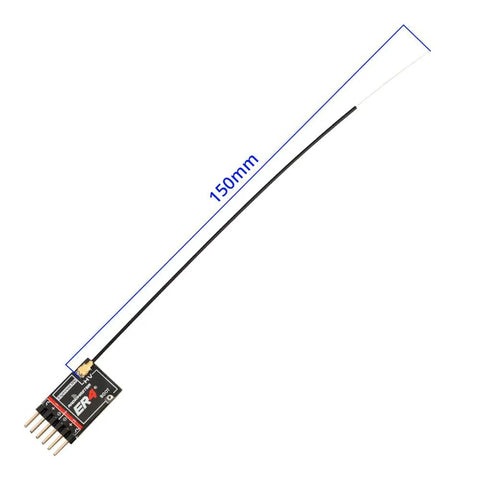 ER4 2.4GHz ExpressLRS Receiver With 4CH PWM Low Latency Voltage Telemetry And WiFi Update showcasing 150mm antenna length