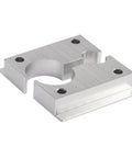 Reservoir Body And Shaft Clamp 803 00 208 for Float X shock rebuild, silver steel construction, parts alignment tool for MTB shocks