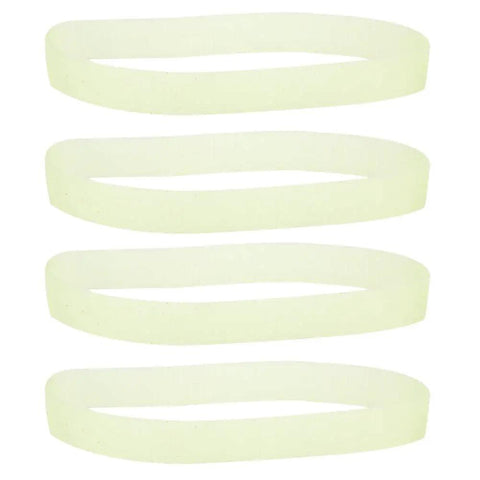 Top Shelf Nylon Replacement Belts For Industrial Cutting Machines Quick Swap Installation Plug And Play Setup Legit Tough Fabric Drive Straps 4 Pack Foldable Gear, set of four clear nylon straps.