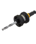 DEWALT Rapid Load hole saw arbor, 1/2-in, black metal with knurled grip and yellow index ring