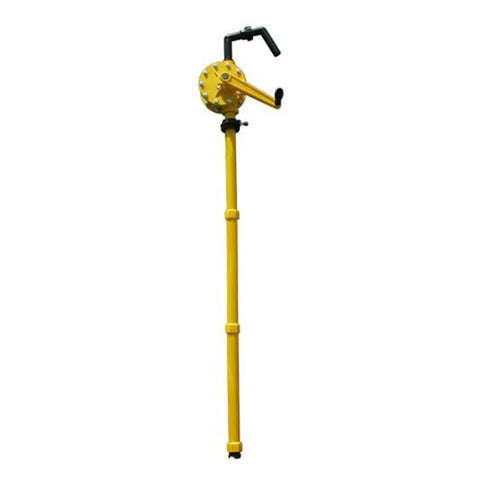 Hand Crank Manual Oil Pump Self Priming Drum Extractor For Diesel Gasoline Corrosion Resistant One Hand Operation Engineered Plastic, yellow. Ideal garage tool.