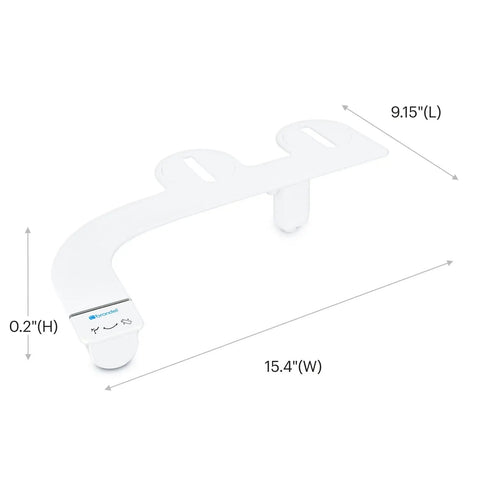 Thinline Bidet Attachment For Toilet Seats With Adjustable Water Pressure And Side Arm Control Thin Profile White 15.4-inch Wide