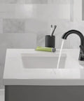 Esato Matte Black One Hole Bathroom Faucet For Vanity With Push Pop Drain 4 Inch Centerset Fits 1 Hole Or 3 Hole Installations