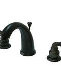 KB985 Magellan II Widespread Lavatory Faucet With Brass Pop Up In Oil Rubbed Bronze, shown with dual handles and spout