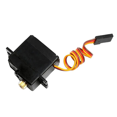 Heavy Duty Metal Gear Steering Servo Perfect For Off Road Rc Truck Replacement, durable black design with orange wiring.