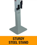 Sturdy steel stand for 2 By 48 Inch Three Wheel Belt Grinder Cranks Out 3600 FPM To Polish Metal And Wood Like A Champ.